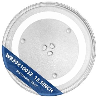 Imagem de Placa de vidro para micro-ondas de 34,3 cm, substituição F06015Q00AP WB39X10032, compatível com GE Panasonic Frigidaire-33,5 cm, bandeja giratória de vidro para micro-ondas, substitui 5304464116