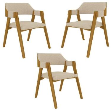 Imagem de Kit 3 Cadeiras Sala de Jantar e Jogos Carteados Madeira Maciça Poker L