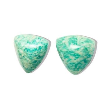 Imagem de Brinco ButtonTrillion Amazonita Verde Prata 950 Ref BB5924 - Cristaisd