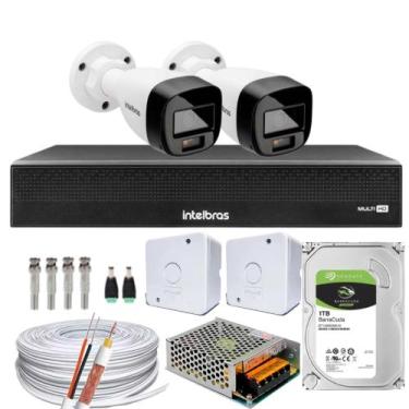 Imagem de Kit 2 Câmeras Full Color 1220B Dvr Intelbras 4 canais 1004-c C/HD 1TB