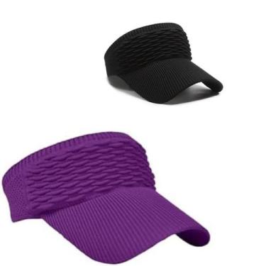 Imagem de Kit 2 Viseiras Bonés Moda Blogueira Aba Longa Respirável Proteção Sola