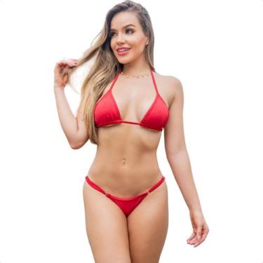 Imagem de Biquíni Marquinha Praia Feminino Fio Dental Bojo Top Fita Biquini Remo