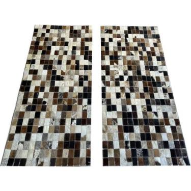 Imagem de 2 UN Tapete De Couro Passadeira Marrom Misto 0,50x1,20 - Aneiartmann T