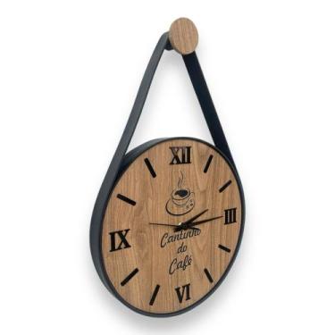 Imagem de Relógio de parede 40cm , cantinho do café, algarismos romanos 3d preto