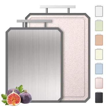 Imagem de ORIDOM Tábua de corte de bambu, tábua de cortar madeira, tábuas de charcutaria dupla face