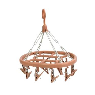 Imagem de Varal de Plástico com 16 Prendedores, Formato Oval Ideal para Secar Roupas com Praticidade e Organização