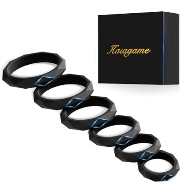 Imagem de 6 tamanhos de anel peniano Anéis de silicone para pênis para homens, auxiliares sexuais de ereção, anel para pênis(Black)