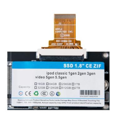Imagem de O SSD MK1634GAL 512 GB ZIF é adequado para iPod de 5ª a 7ª geração, melhorando o desempenho, compatível com modelos clássicos, capacidade de fácil expansão, projetado especificamente para placas