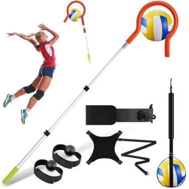 Imagem de Silipull Conjunto de 4 peças de treinamento de voleibol, equipamento de treinamento de vôlei, treinador de ataque de vôlei, rebote de vôlei para iniciantes praticando servindo spiking, presente de
