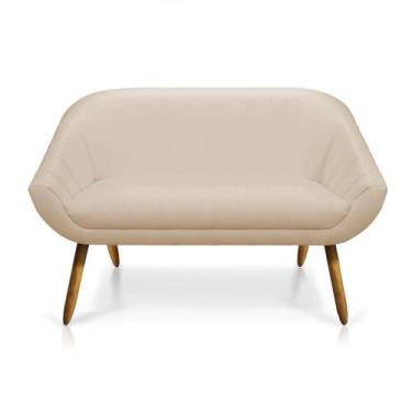 Imagem de Namoradeira Giovana 02 Lugares material sintético Castanho Bege - DROS