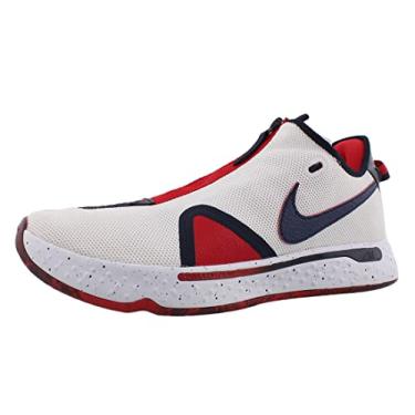 Imagem de Nike Tênis de basquete masculino Pg 4 Cd5079-101, Branco/Obsidiana-University Red, 9.5