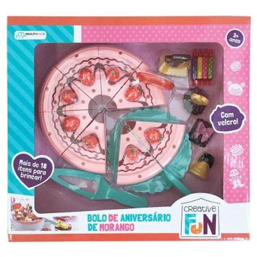 Imagem de Creative Fun Bolo De Aniversário Morango Brinquedo Pedagógico - Multikids