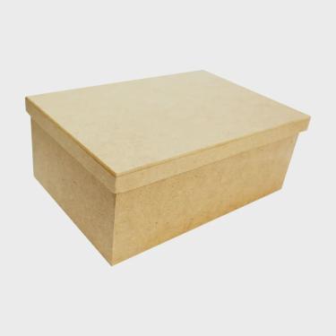 Imagem de Caixa Tampa Sapato de mdf Madeira Crua - Tamanho: 30 x 20 x 12 cm
