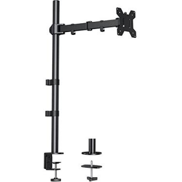 Imagem de Suporte de suporte de monitor único huanuo, suporte extra alto de 39 polegadas totalmente ajustável para tela lcd de 13-32 polegadas, telas ultra larg