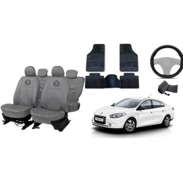Imagem de Kit capa couro cinza p/ Fluence 09-17 + tapete luxo - ferro tech br