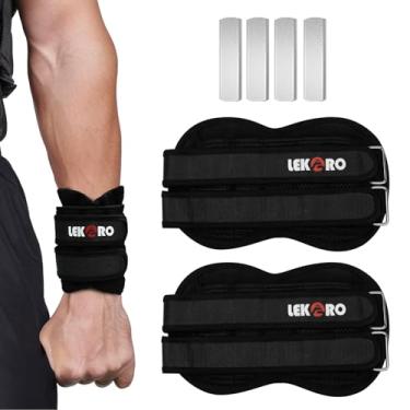 Imagem de Pesos de tornozelo ajustáveis e pesos de pulso para mulheres e homens, 1 par de pesos de perna de braço de placa ponderada removível para caminhada, corrida, pilates (1 kg/2 kg/3 kg/5 kg/10 kg total)