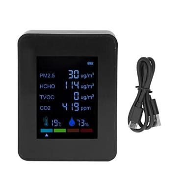 Imagem de Monitor multifuncional 6 em 1 de qualidade do ar interno, testador plplaaoo de qualidade do ar, medidor de CO2 detector de qualidade do ar, monitor interno de temperatura e umidade, detector PM2.5