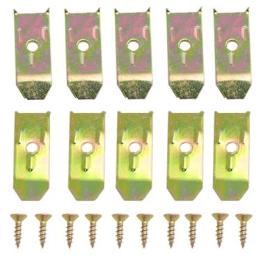 Imagem de Meuey Lyot Tira de nível de folha de mesa fivela horizontal para móveis ferragens para móveis fixadores de mesa armários cor de mesa parafusos de zinco 10 peças (zinco colorido)