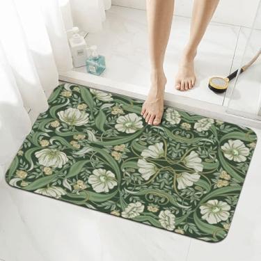 Imagem de Tewujay Tapete de banho de terra diatomácea - Tapete de banheiro antiderrapante de secagem rápida com estampas elegantes, tapete absorvente ecológico para chuveiro, à beira da piscina (designs