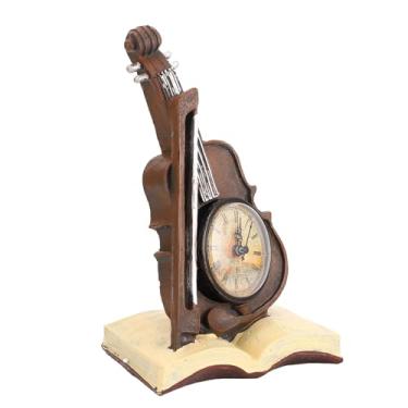 Imagem de Relógio Em Forma de Violino, Relógio de Mesa retrô, Livro e Forma de Violino, Relógio Vintage, Ornamento de Arte Em Resina para Casa, Sala de Estar, Escritório, Cafeteria