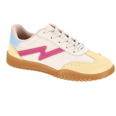 Imagem de Tenis Moleca Casual Camurca 5817.102.15197 Branco Off/amarelo/celeste/pink 036