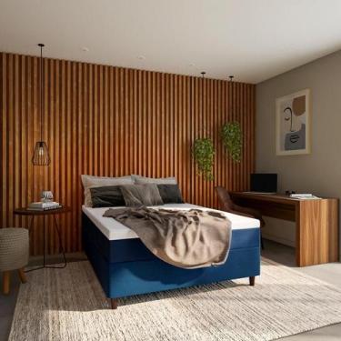 Imagem de Colchão Casal Mola Ensacada Nuit Macio (25x138x188) Azul e Branco - Mo