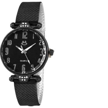 Imagem de Relogio Preto Luxo Exclusividade Colar Prata Brincos Strass Sofisticado Charme Beleza Qualidade Unica - Kit Delicado Feminino