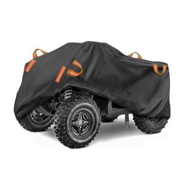 Imagem de JZAHYUK Capa para quadriciclo à prova d'água, resistente, 4 rodas, capa quádrupla, proteção contra todos os climas, proteção UV externa compatível com Kawasaki, Honda, Polaris, Yamaha (preto, 2GG)