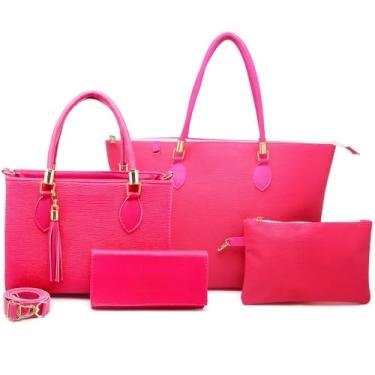 Imagem de Kit 4 Bolsas Anjik, bolsas Elegantes, Kit completo Bolsa Anjik Média+Carteira+Sacola Anjik+Necessaire ! (Pink,único)