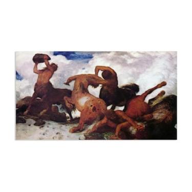 Imagem de ZUJGHSJG Reprodução de arte famosa de pinturas famosas pôster centauro luta impressão em tela arte de parede para quarto decoração de escritório em casa 90 x 50 cm (35 x 20 polegadas) pôster