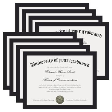 Imagem de upsimples Moldura de certificado com acrílico transparente, moldura de diploma de 21 x 27 cm para parede e mesa, preta, pacote com 8