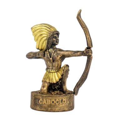Imagem de Escultura Caboclo Vintage 8 Cm- Escolha A Cor - Meta Atacado