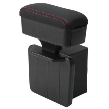 Imagem de Zjyufy Caixa de apoio de braço de carro com suporte de copo, organizador de enchimento de lacuna de assento de carro, almofada de descanso de braço suporte de pulso para antebraço para a maioria dos