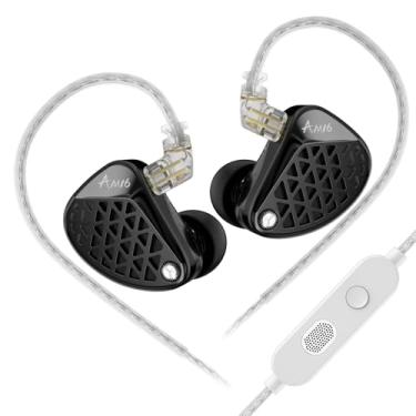 Imagem de KZ Fones de ouvido AM16 intra-auriculares 16BA Drivers HiFi IEM Fones de ouvido para jogos de alta clareza, clareza em todas as frequências, som estéreo, fones de ouvido confortáveis para músicos