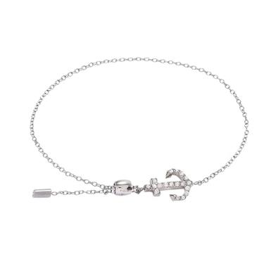 Imagem de Alex and Ani Pulseira de corrente com âncora, One Size, Aço inoxidável, Sem Pedra Preciosa