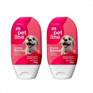 Imagem de Combo 2 Creme Dental Cães e Gatos Morango Mypetone - 90g