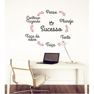 Imagem de Adesivo Decorativo De Parede Frase Sucesso Decoração de casa - Gaudesi