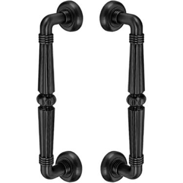 Imagem de Puxador Duplo Victoria 305mm Porta Pivotante Correr Passagem Madeira Vidro Colonial Clássico Rústico Máxima Metais (Preto Fosco)