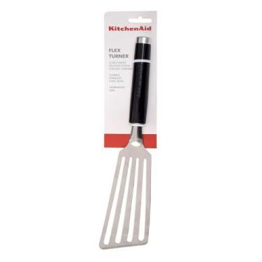 Imagem de Espátula Inox Perfurada Flexível Cozinha KitchenAid, Preto
