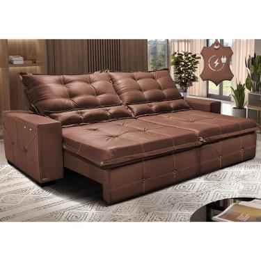 Imagem de Sofá de Couro Elétrico Retrátil 3,15m Cama inBox Gran Toro. SoftGel D40