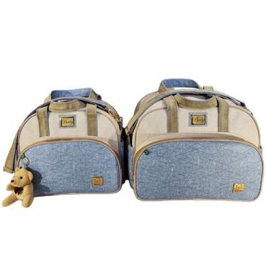 Imagem de Kit Bolsas Bebe Maternidade Jeans Personalizada Enxoval Miellu Bolsas 
