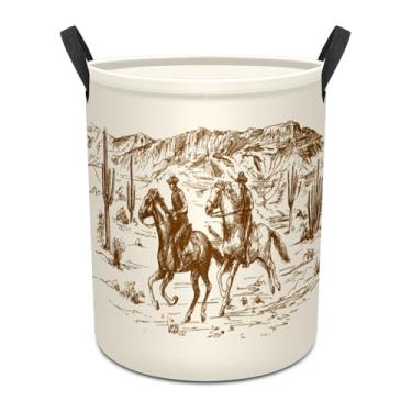 Imagem de Cesto de roupa suja para bebês West Cowboy, cesto de roupa infantil, caixa de armazenamento impermeável para quarto, cesta organizadora de roupas, caixa de brinquedos, decoração de quarto