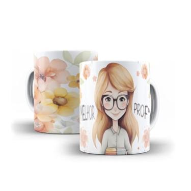 Imagem de Caneca branca dia dos professores floral (14094)