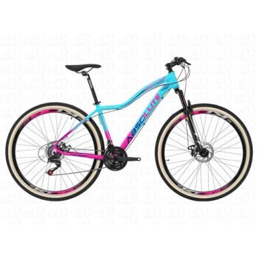 Imagem de Bicicleta Absolute Hera Aro 29 Para Mulheres Alumínio 24 Velocidades Suspensão 80mm Freio a Disco MTB Robusta e Confiável para Todo Terreno,15,Azul Rosa