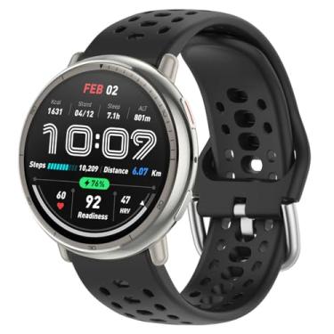 Imagem de ViCRiOR Pulseiras de relógio compatíveis com Amazfit Active 2/Active, pulseira de substituição respirável de silicone macio de 20 mm para Amazfit GTS 4/4 Mini / 3 / 3e/ 2 Mini / 2e/ 2 feminino e