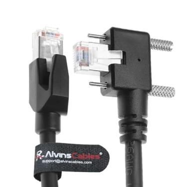 Imagem de Alvin's Cables Cabo GigE Vision Vertical RJ45 Parafuso Bloqueio Industrial Cabo Ethernet Blindado CAT6a High-Flex Drag-Chain, Compatível com Câmera Cognex Keyence Basler Hikvision 5 m Ângulo Esquerdo