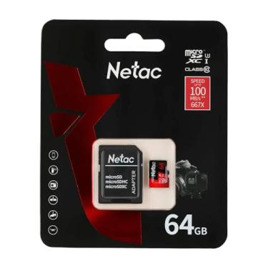 Imagem de CARTAO DE MEMORIA 64GB P500 EXTREME PRO MICRO SDXC CLASSE U3 C/ADAPT SD V30 A1 NETAC NT02P500PRO-064G-R - ATE 100MB/S
