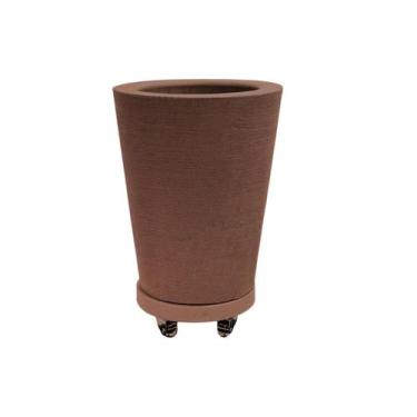 Imagem de Vaso de planta decorativo em polietileno escovado 50x34 cm de altura c
