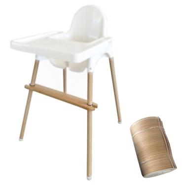 Imagem de Polainas decorativas para cadeira alta - tiras decorativas adesivas estilo bambu 4 peças para acessórios de cadeira alta antilop IKEA, protetores de borda de vinil seguros e capas de segurança