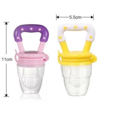 Imagem de 2 Und Chupetas Alimentadoras Frutas Papinha Bebe Colorida - Pro Baby, 
